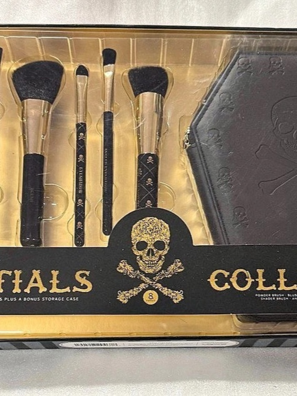 Real Techniques Essentials Collection Makeup Brush Set Black & Gold NWT